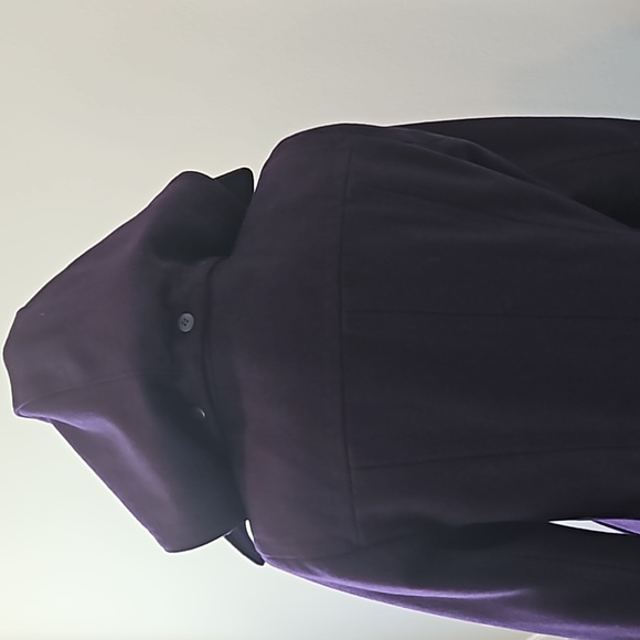 Calvin Klein | Purple Hooded Wool Peacoat Jacket | Womens Size 2 - Picture 5 of 9
